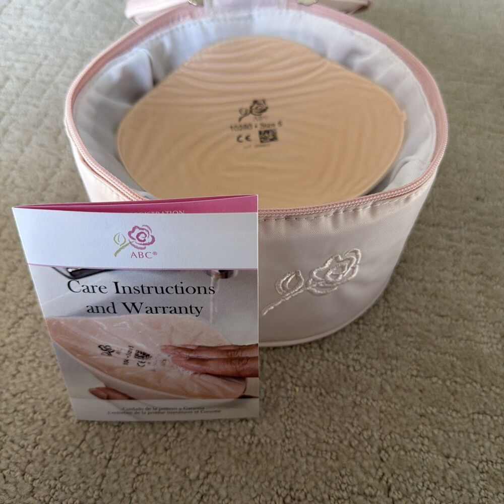 ABC Massage Breast Form 10280 Flowable Back Symmetric Size 5 Blush Case EUC